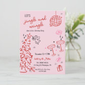 手書きのクリスマスパーティーのジャングルと交じり 案内状 (スタンド正面)