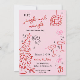 手書きのクリスマスパーティーのジャングルと交じり 案内状