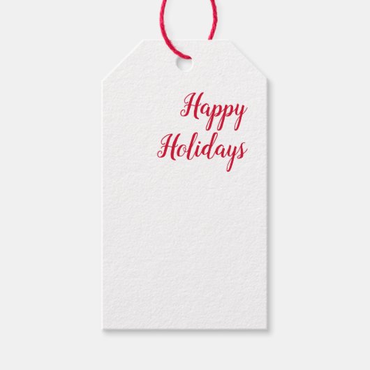 手書きのクリスマスホリデー 赤と白 ギフトタグ (正面)