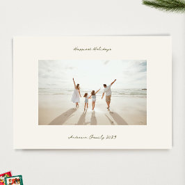 手書きのクリスマスモス緑のインクベージュ写真 シーズンカード