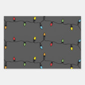 手書きのクリスマスライトストリング ラッピングペーパーシート (正面3)