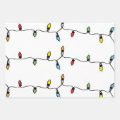 手書きのクリスマスライトストリング ラッピングペーパーシート (正面2)