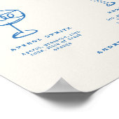 手書きのシグネチャードリンクカクテル結婚のサイン ポスター (角)