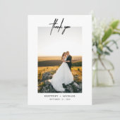 手書きのシンプル写真サンキューカード サンキューカード (スタンド正面)