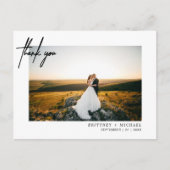 手書きのシンプル写真白ありがとう ポストカード (正面)