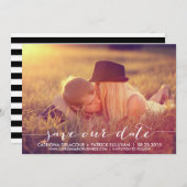 手書きのスクリプトでおめでたい日を保存するお知らせ セーブザデート (正面/裏面)