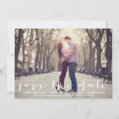 手書きのスクリプトでお知らせする結婚式の予定日 セーブザデート (正面)