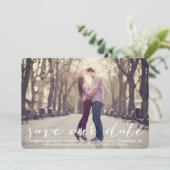 手書きのスクリプトでお知らせ 保存日付のお知らせ 招待状 (スタンド正面)