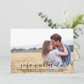 手書きのスクリプトでセーブ・ザ・デートのお知らせ セーブザデート (スタンド正面)