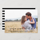 手書きのスクリプトでセーブ・ザ・デートのお知らせ セーブザデート (正面/裏面)