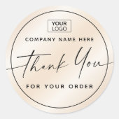 手書きのスクリプトにより、ロゴを追加し感謝しています。 ラウンドシール (正面)