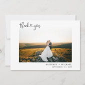 手書きのスクリプトハート写真愛感謝してい&愛 サンキューカード (正面)