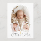 手書きのスクリプト宗教的洗礼感謝 ポストカード (正面)