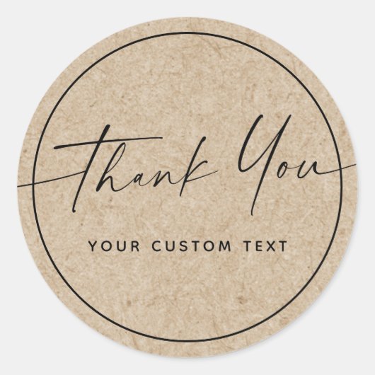 手書きのスクリプト感謝していビジネスKraftの外観 ラウンドシール (正面)