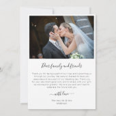 手書きのスクリプト2枚の写真を結婚追加 サンキューカード (裏面)