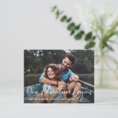 手書きのスクリプト・アドベンチャーが日付の保存を開始 ポストカード (スタンド正面)