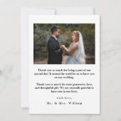 手書きのスクリプ結婚トオーバーレイの写真 サンキューカード (裏面)