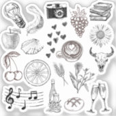 手書きのステッカー シール (正面)