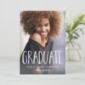 手書きのトレンディー写真の卒業発表 案内状 (スタンド正面)