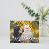 手書きのハッピー感謝祭の写真はがき ポストカード (スタンド正面)