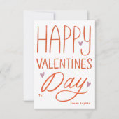 手書きのハッピー バレンタイン デーの写真 招待状 (正面)