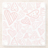 「手書きのハートデザイン | ロマンチお洒落ックな ガラスコースター (裏面)