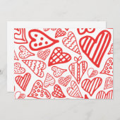 「手書きのハートデザイン | ロマンチお洒落ックな シーズンカード (正面/裏面)