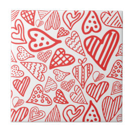 「手書きのハートデザイン | ロマンチお洒落ックな タイル