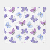 「手書きのハートデザイン | ロマンチお洒落ックな フリースブランケット (正面(横))