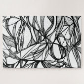 手書きのパズルカラーを自分のカラー、白黒 ジグソーパズル (横)