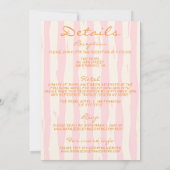 手書きのピンストライプ カラフル オールインワン ウェディング 招待状 (裏面)