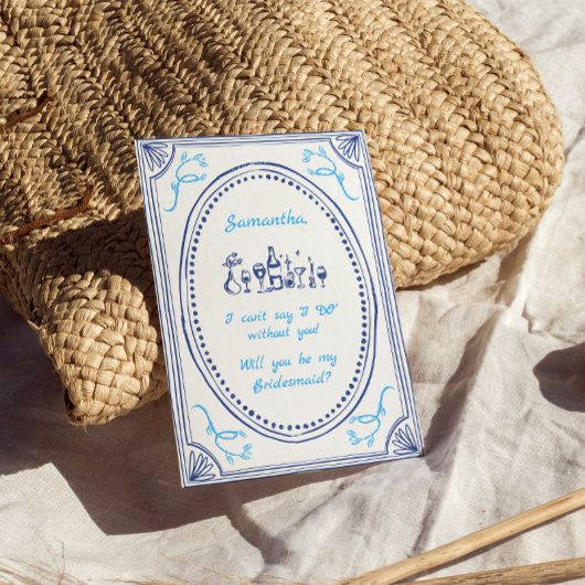 手書きのファンキーで不思議なブライズメイド提案 招待状