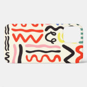 手書きのブラシパターン、ジグザグ、線、曲線 Case-Mate iPhoneケース (裏面 (横))