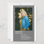 手書きのヘッドラインの卒業招待状 招待状 (裏面)