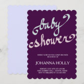 手書きのベビーシャワー 招待状 (正面/裏面)