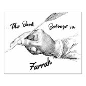 手書きのペンで名前を入れる | 本の所有者のためのインクスタンプ ラバースタンプ (インプリント)