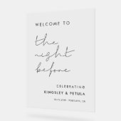 手書きのミニマリストが前夜へようこそ アクリルサイン (傾斜)