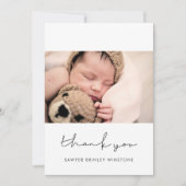 手書きのミニマリストベビーシャワーサンキューカード サンキューカード (正面)