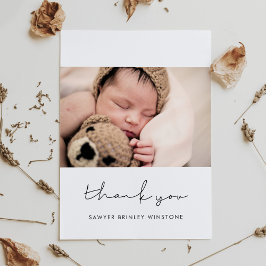 手書きのミニマリストベビーシャワーサンキューカード サンキューカード
