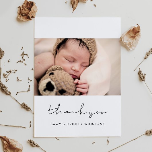 手書きのミニマリストベビーシャワーサンキューカード サンキューカード