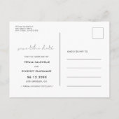 手書きのミニマリスト日付写真を保存 案内ポストカード (裏面)