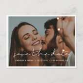 手書きのミニマリスト日付写真を保存 案内ポストカード (正面)