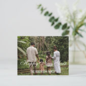 手書きのミニマリストHappy New Year写真 シーズンポストカード (スタンド正面)