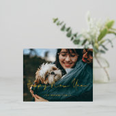 手書きのミニマリストHappy New Year写真 箔シーズンポストカード (立ち正面)