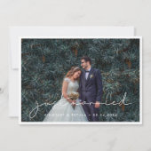 手書きのミニマルたった今結婚しました写真 案内状 (正面)