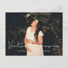 手書きのミニマルなバーチャルベビーシャワー写真 ポストカード