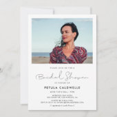 手書きのミニマルなブライダルシャワーの写真 招待状 (正面)