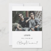 手書きのミニマルな文様 僕のベストマンになってくれる? 招待状 (正面)