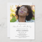 手書きのミニマルバチェロレッテ写真 招待状 (正面)