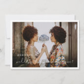 手書きのミニマルメイド・オブ・オーナー（花嫁付き添い人）提案カード 招待状 (正面)